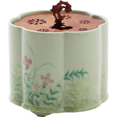 创意绿野紫铜提钮家用陶瓷香炉