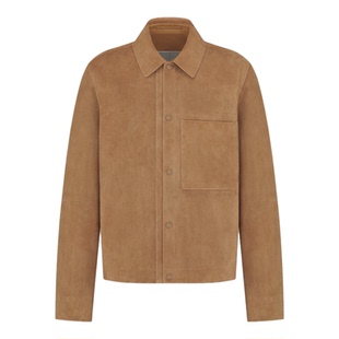 37000限定版 丝绒质感小羊羔皮法式衬衫型慵懒松弛感皮夹克