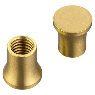 纯铜装饰五金锥形圆形实心黄铜底座摆件实木胡桃木底托铜件