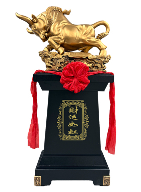 大型落地财运如虹牛摆件招财