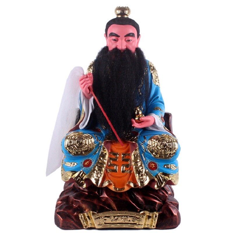 茅山祖师像 三茅真君树脂玻璃钢家用16/12寸茅山派祖师爷神像摆件