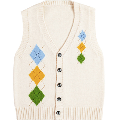 春秋男童新款羊毛开衫马甲背心