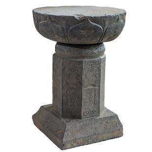 中式仿石柱础石墩庭院阳台花盆底座花园装饰造景摆件仿古做旧柱脚