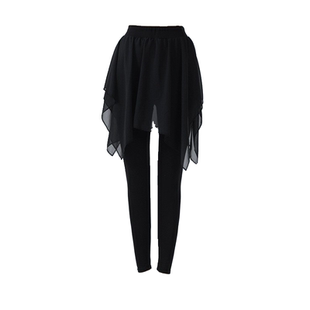 现代舞蹈考级芭蕾拉丁瑜珈练功休闲运动裤莫代尔雪纺假二件裤裙女