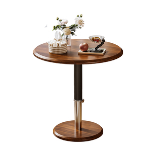 小型升降边几可移动小圆桌茶几床头桌沙发边桌休闲阳台圆形小桌子