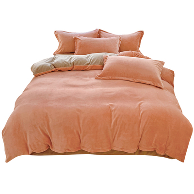 A类双面加绒被套四件套无静电