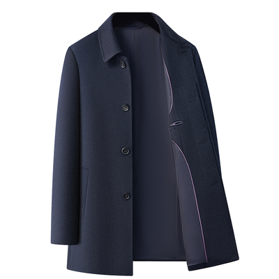 秋冬季中长款100%羊绒大衣外套男