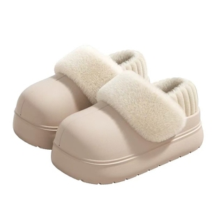2025新款棉拖鞋女秋冬季外穿毛绒可拆卸保暖EVA厚底防水防滑棉鞋