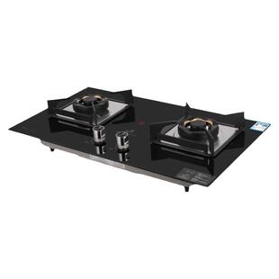 多丽燃气灶双灶家用厨房天然气灶具黑色钢化面板台嵌两用大火力