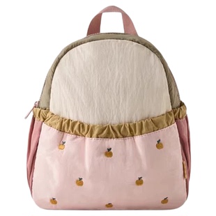 拼色可爱苹果刺绣双肩包2026新品婴童幼儿园出游轻便迷你书包背包