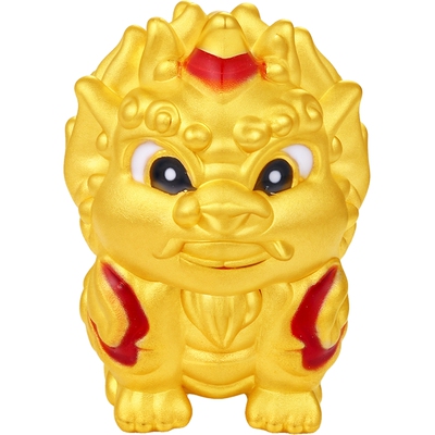 潮宏基臻金瑞兽黄金串珠足金转运珠吊坠5D硬金鎏彩龙龟吉祥礼物