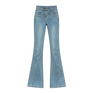 李李服饰高腰提臀微喇牛仔裤女2026春季新款修身显瘦显高喇叭裤子