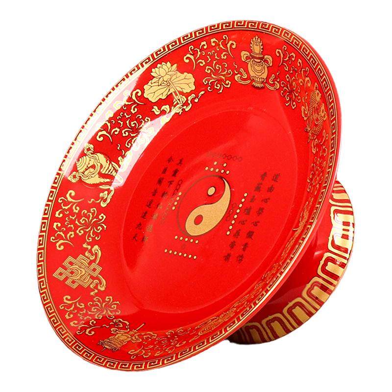 道家神坛太上老君祖师图案果盘