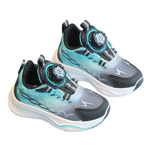 春秋儿童运动鞋透气男童休闲鞋旋转纽扣女童跑步鞋软底宝宝网鞋单