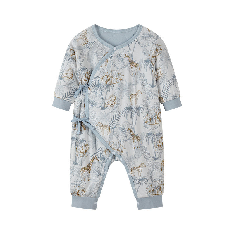 【新品】儿童连体睡衣女童连体裤保暖蚕丝衣服婴儿外出加厚款冬