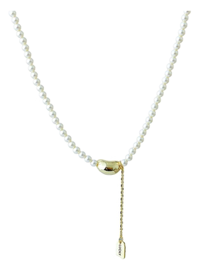 2025新款珍珠项链女轻奢小众设计感相思豆吊坠气质高级感脖颈链锁