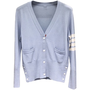 TB羊绒4扣开衫长袖针织毛衣外搭男女情侣款外套四条杠修身上衣女