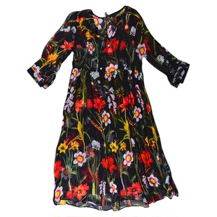 （捡漏xl）翠玉金Y2026夏季中袖桑蚕丝两件套真丝连衣裙尾货黑红