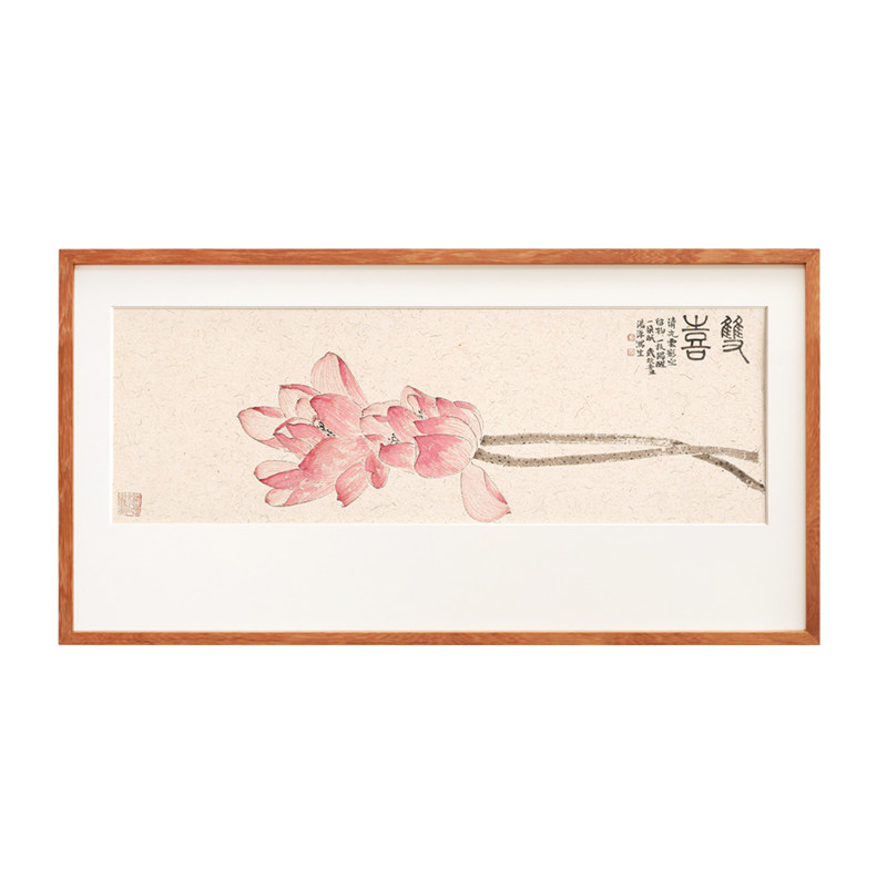 新中式荷花挂画禅意餐厅民宿
