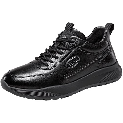 意尔康男鞋2025新款冬季真皮男士加绒运动皮鞋二棉休闲鞋男款软底