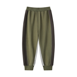 马拉丁漫画家男童裤子23年新款户外撞色纯棉针织运动束脚长裤秋装