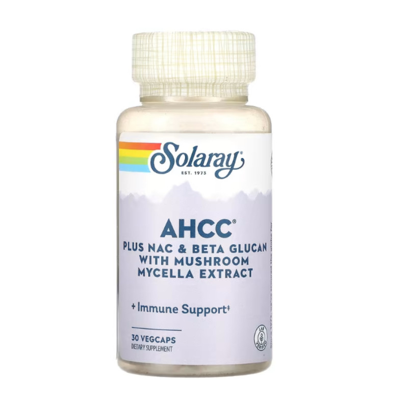 Solaray虫AHCC草NAC有机葡甘露聚糖发酵香蘑菇菌丝体舞姬松白桦茸