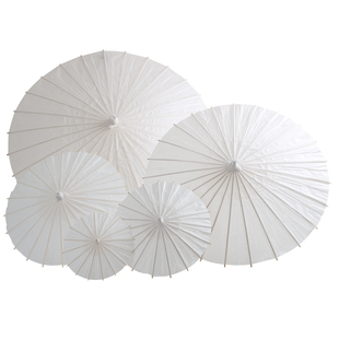 空白儿童油纸伞幼儿园diy手工制作材料古风涂色卡通图案绘画道具