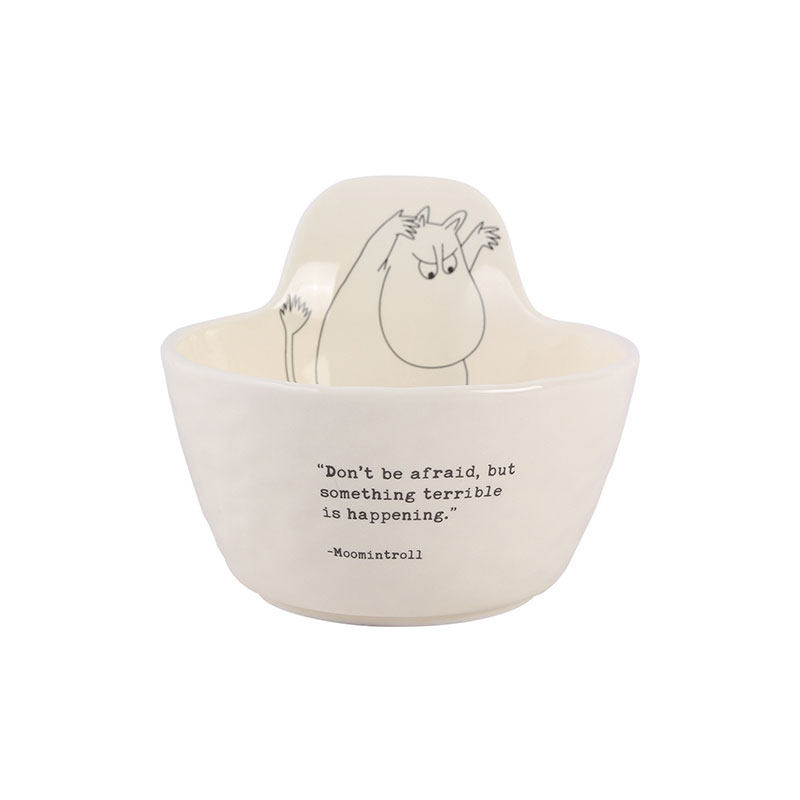 赵露思同款亚美moomin姆明奶油风餐具卡通手柄碗陶瓷儿童米饭碗勺