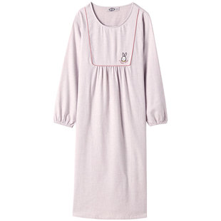 美标【柔感】长袖纯棉睡裙女春秋甜美可爱睡衣卡通全棉质家居服冬
