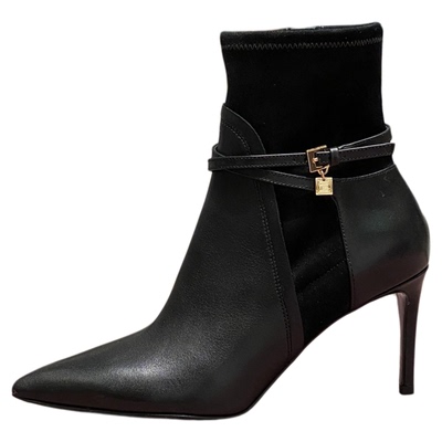 露娜女鞋尖头细高跟短筒时装靴