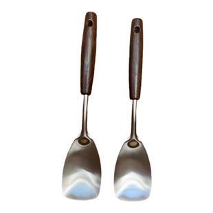 炒菜家用实木迷你小锅铲不锈钢304食品级勺子厨房木柄老款锅铲