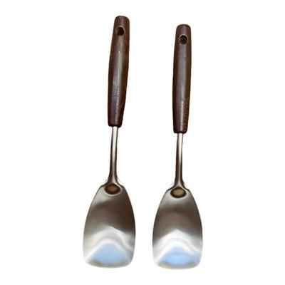 炒菜家用实木迷你小锅铲不锈钢304食品级勺子厨房木柄老款锅铲