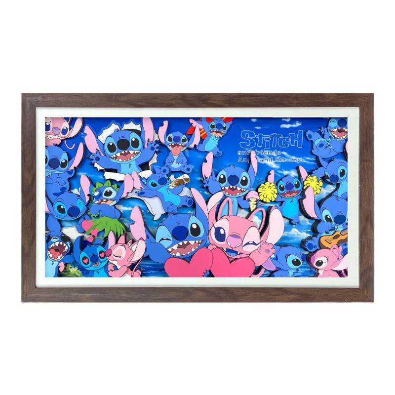 星际宝贝史迪仔安琪情人节立体画