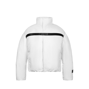 Unawares.男女同款 定制金属插销扣立领面包羽绒服新国标90白鸭绒