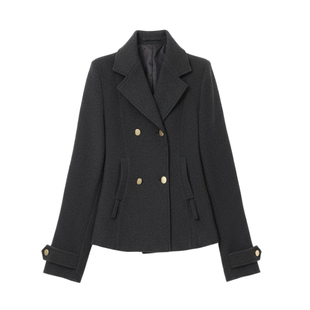 SPEAR YOUTH“old-time”羊毛毛呢外套可拆卸毛领排扣西装棉服