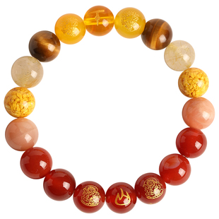 普陀山五行补缺手串女天然水晶黄水晶补火土喜用多宝招财好运手链