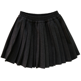 啦芙莱童装2025秋冬季新款女童百褶裙呢子短裙子半身裙学院风7668