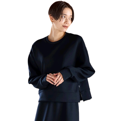 UNFILO可水洗日系时尚侧拉链卫衣女士宽松显瘦落