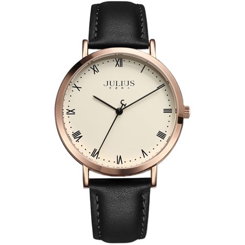 聚利时手表女小众轻奢2025新款复古数字大表盘皮带防水石英女表