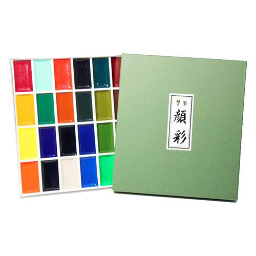 正品日本中川凤凰颜彩12色/18色/24色/36色套装固体水彩国画颜料套装工笔写意山水画颜料姜思序堂