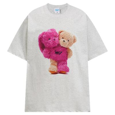 卡通小熊短袖t恤潮牌宽松情侣