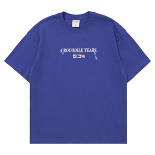 Mentmate 小众个性简约眼泪印花T恤衫 夏季男女情侣百搭圆领短袖