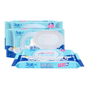 洁柔小鹦鹉湿厕纸私处抑菌加厚湿巾可冲入马桶2包共80片实惠装