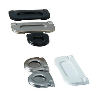 北欧柜门抽屉柜暗扣拉手隐形橱柜门把手明装暗扣简约平拉手白黑色