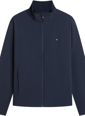 Tommy男装轻薄抓绒立领软壳夹克