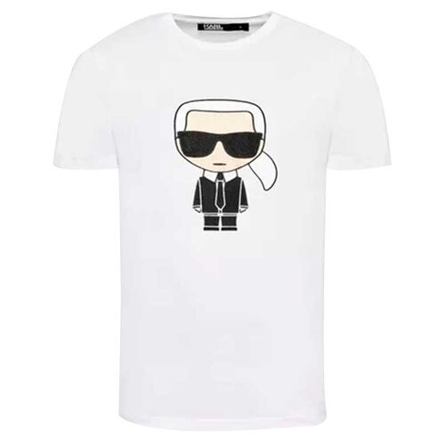 Karl Lagerfeld卡尔拉格斐刺绣老佛爷男短袖圆领T恤755070 521250