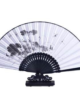 7寸随身古代汉服水墨折叠扇