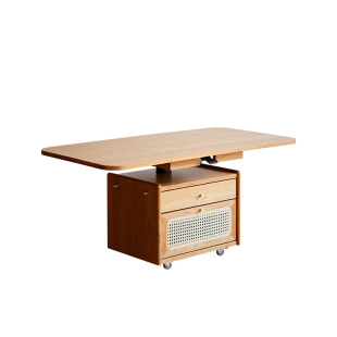 实木移动升降折叠茶几樱桃木餐桌茶桌两用小户型客厅沙发角几边几