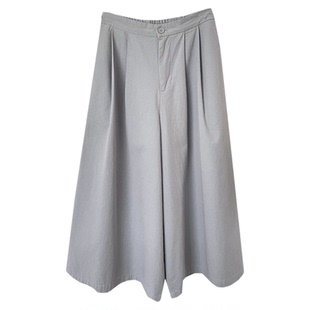 高品质天丝匹马棉九分阔腿裤裙简约显瘦遮胯休闲裤夏季薄款裤子