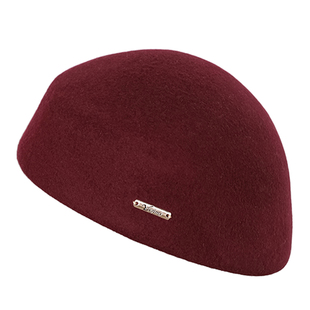 贝雷帽女羊毛帽子复古礼帽女款秋冬新款法式时尚红色毛呢帽子女士